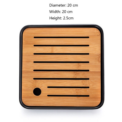 Dohányzóasztal egyszerű száraz teatálca Melamin bambusz vízelvezető tálca Utazó teástálca tálca Teaceremónia Kínai Kung Fu teaset