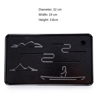 Dohányzóasztal egyszerű száraz teatálca Melamin bambusz vízelvezető tálca Utazó teástálca tálca Teaceremónia Kínai Kung Fu teaset