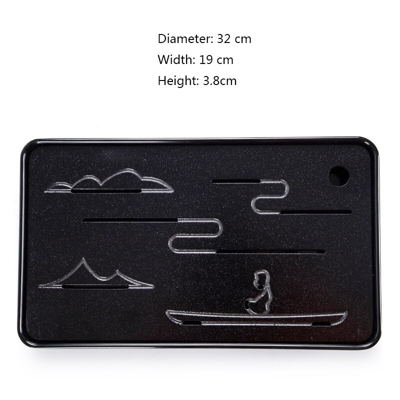 Dohányzóasztal egyszerű száraz teatálca Melamin bambusz vízelvezető tálca Utazó teástálca tálca Teaceremónia Kínai Kung Fu teaset