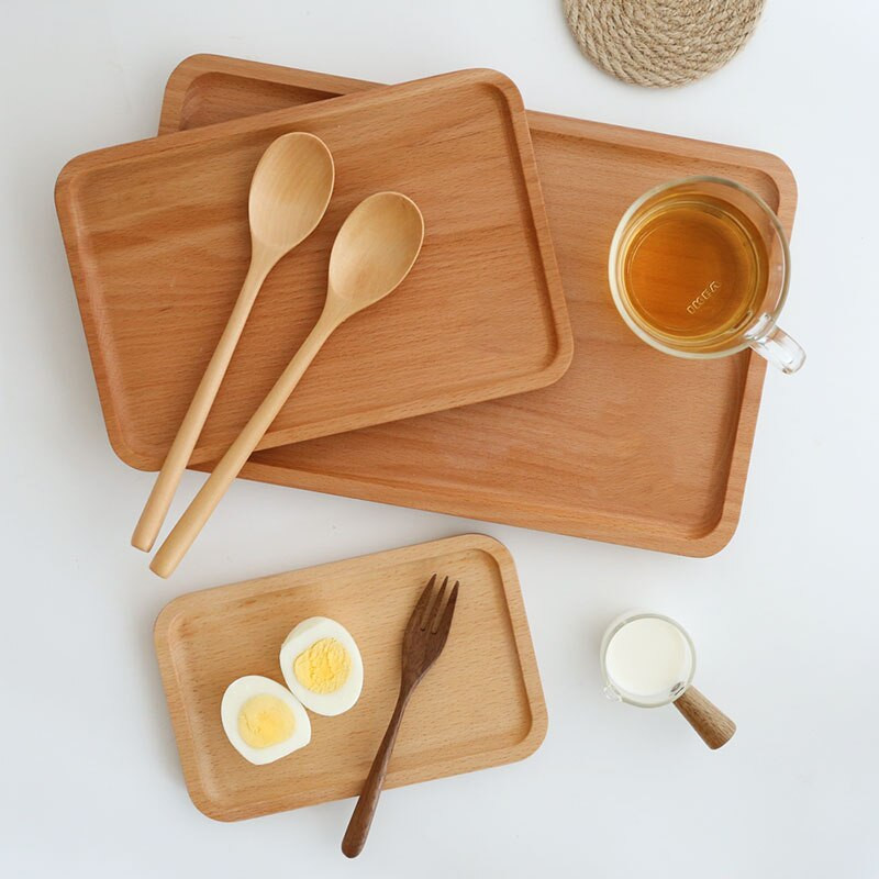 Jednostavnost Drveni pladanj Dječji nerazdijeljeni tanjur Pravokutni pladanj za doručak Čajni tanjur Restoran Drveni pribor