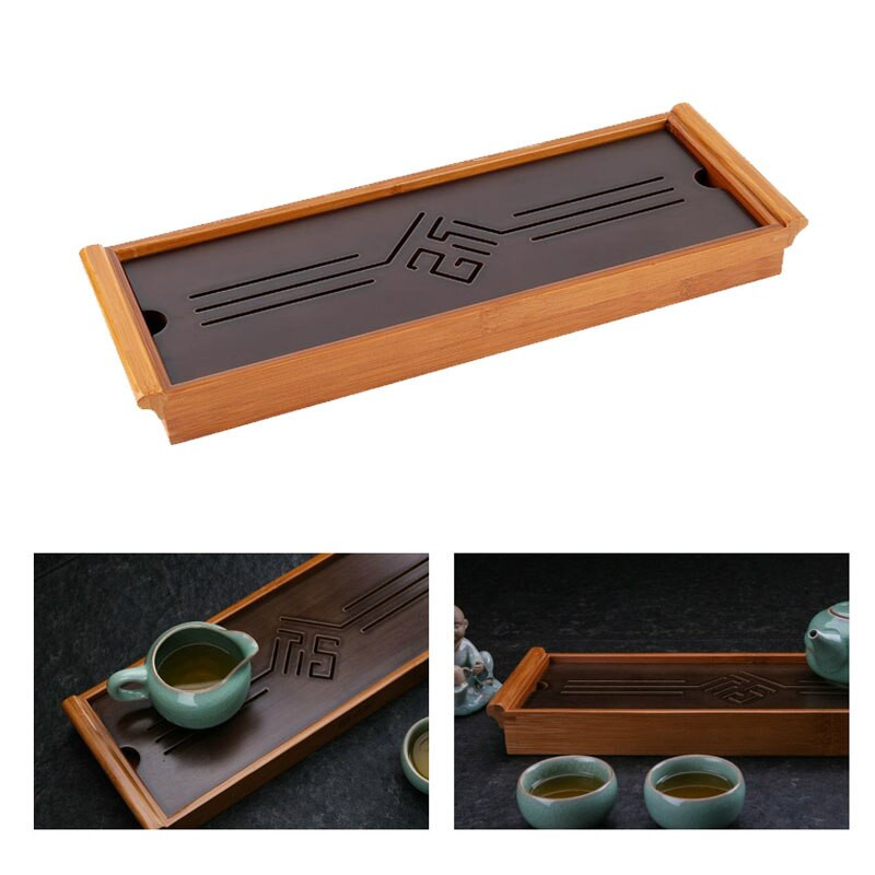 Tavă de servire din bambus Tavă de ceai Farfurie pentru ceai Tavă de servire în stil tradițional chinezesc Accesorii pentru ceai Kung Fu Accesorii pentru bucătărie de acasă