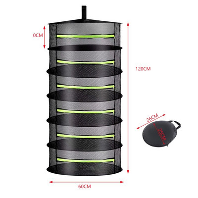 4 rétegű szárítás Horgászháló Függő kosár Összehajtható zöldséges halételek Szárító állványtáska Hálós ketrec Virágok Rügyek Növények Szervező