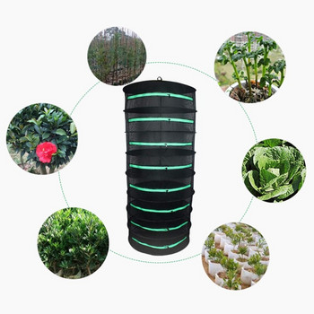 Многослойна стойка за сушене на билки, риболовна мрежа с цип, сушилня за билки, мрежеста тава, закачалка за засаждане на цветя и пъпки