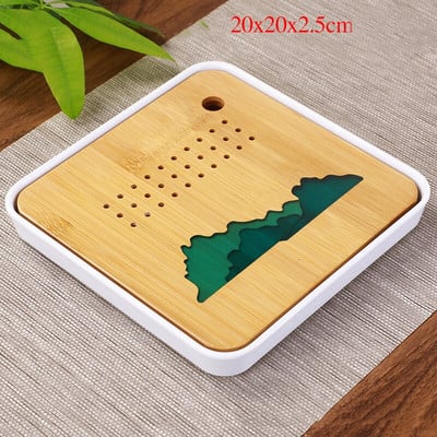 1vnt Aukštos kokybės arbatos padėklas Melamino bambuko drenažo vandens laikiklis Kung Fu arbatos rinkinys Kambario stalo stalas Kinų kultūros arbatos puodelio rinkinys