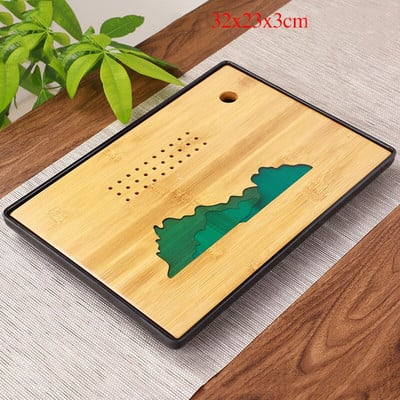 1vnt Aukštos kokybės arbatos padėklas Melamino bambuko drenažo vandens laikiklis Kung Fu arbatos rinkinys Kambario stalo stalas Kinų kultūros arbatos puodelio rinkinys