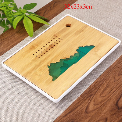 1vnt Aukštos kokybės arbatos padėklas Melamino bambuko drenažo vandens laikiklis Kung Fu arbatos rinkinys Kambario stalo stalas Kinų kultūros arbatos puodelio rinkinys