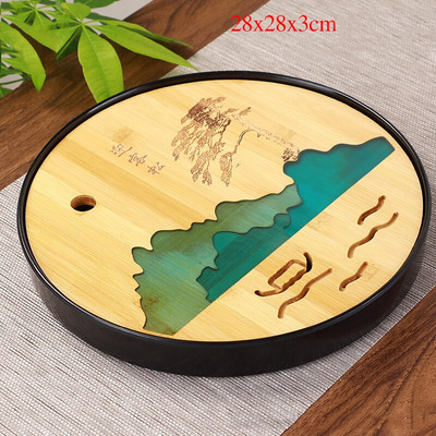 1vnt Aukštos kokybės arbatos padėklas Melamino bambuko drenažo vandens laikiklis Kung Fu arbatos rinkinys Kambario stalo stalas Kinų kultūros arbatos puodelio rinkinys