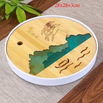 1vnt Aukštos kokybės arbatos padėklas Melamino bambuko drenažo vandens laikiklis Kung Fu arbatos rinkinys Kambario stalo stalas Kinų kultūros arbatos puodelio rinkinys