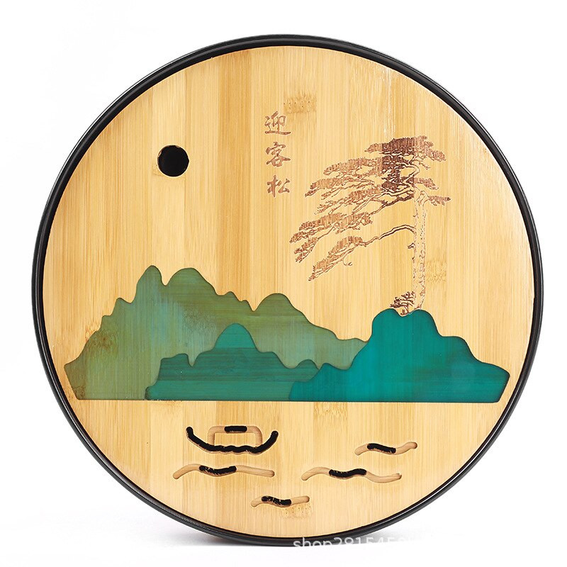 1vnt Aukštos kokybės arbatos padėklas Melamino bambuko drenažo vandens laikiklis Kung Fu arbatos rinkinys Kambario stalo stalas Kinų kultūros arbatos puodelio rinkinys