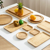 Nový bambusový podnos pre domácnosť, reštaurácia, čajový set, hotelový obdĺžnikový podnos na občerstvenie, jednoduchý japonský bambusový podnos na ovocie