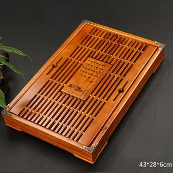 Китайски традиционен дървен поднос Дървена маса за чай Чай Морски комплект за чай, Поднос за чай Кунг Фу Инструменти за чаша и чайник поднос за занаяти 43*28*6см