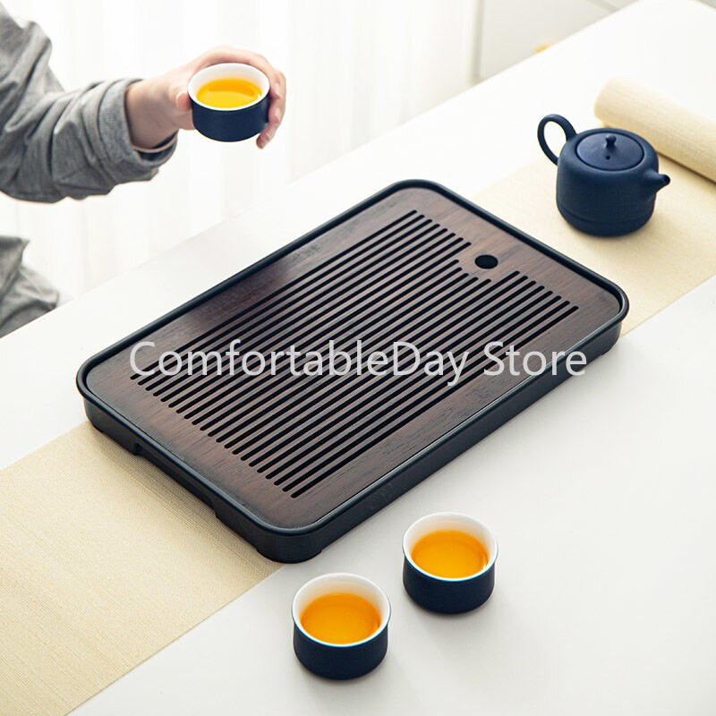 Bambuko arbatos padėklas Namų svetainė Svetainės laikymas Japoniški stačiakampiai arbatos indai