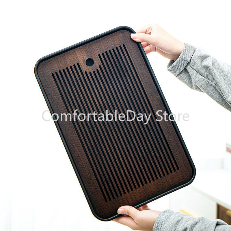 Bambuko arbatos padėklas Namų svetainė Svetainės laikymas Japoniški stačiakampiai arbatos indai