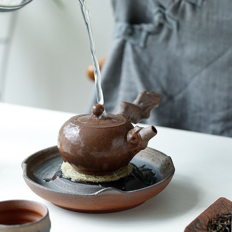 Csapágy Nagy cseréptartályos vízforraló Csapágy Hu Dian Pot Torr Kreatív Kézzel készített Vintage Dry-Bulb Tea Ceremónia