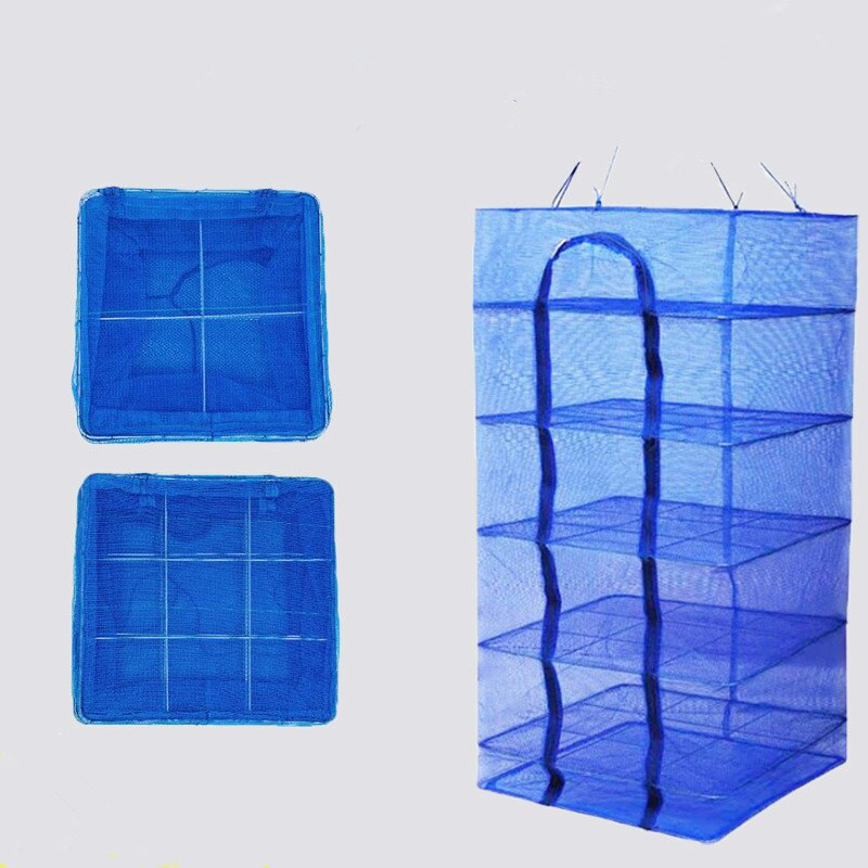 Četveroslojna sklopiva ribarska mreža za sušenje Viseća riblja posuda s povrćem Vješalica za vrećice za sušenje Riba Ribolov Cvijeće Pupoljci Biljke Organizator