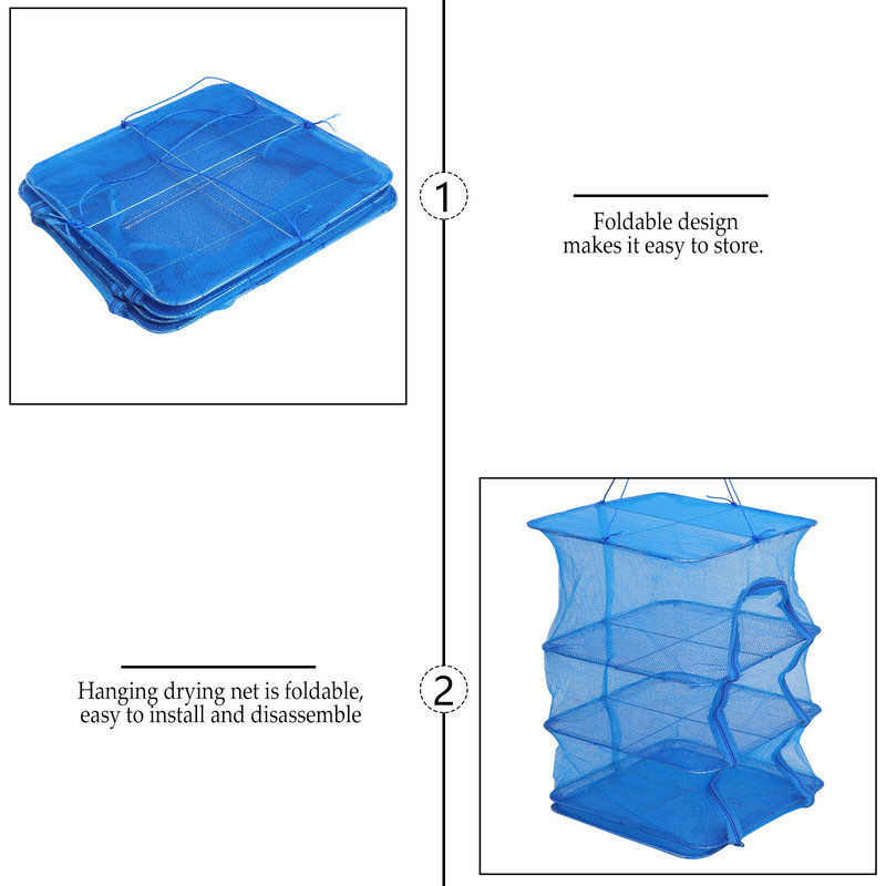 Džiovinimo lentynos tinklas Pakabinamas džiovintuvas tinklelis Dry Forfish pumpurų lentynos Gėlių krepšelis Palapinės Palapinės Sulankstomas indas Sulankstomas daržovių narvas krepšys Veggie