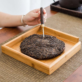 BORREY Правоъгълна бамбукова чиния Поднос за чай Пуер Чинийка за чай Kung Fu Сервиз за чай Ceremony Tea Servis Plate Storage Tray Инструменти за чай