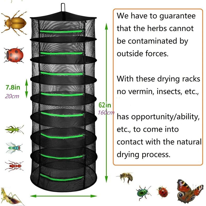 Suport de uscare pentru plante cu 8 straturi, Suport de uscare pentru semințe de muguri de buruieni ierburi, suport de uscare pentru plante hidroponice pentru legume