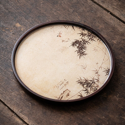 Kineska slika Dekor Posude za čaj Prezentacija Bambus Ukrasne posude za dnevnu sobu Ceremonija Set Zeleni tanjuri za posluživanje