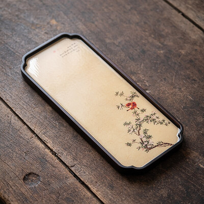 Kineska slika Dekor Posude za čaj Prezentacija Bambus Ukrasne posude za dnevnu sobu Ceremonija Set Zeleni tanjuri za posluživanje