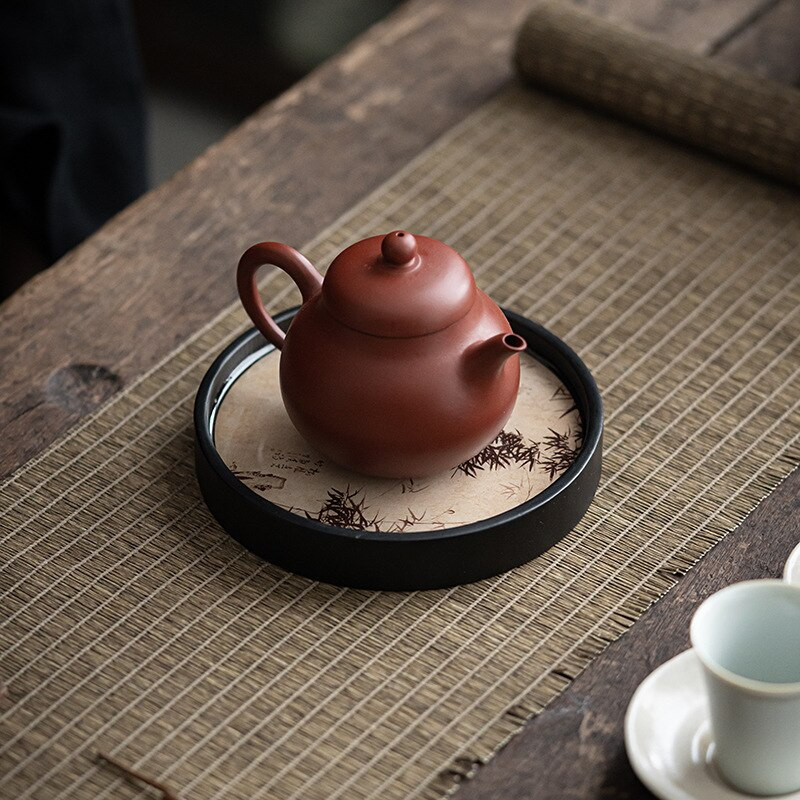 Kineska slika Dekor Posude za čaj Prezentacija Bambus Ukrasne posude za dnevnu sobu Ceremonija Set Zeleni tanjuri za posluživanje