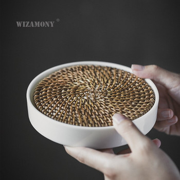 Керамична тенджера суха платформа за накисване бял порцелан тава за съхранение на вода гърне опора Jianshui чай поднос аксесоари за чаена церемония