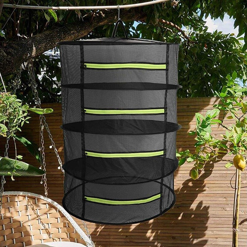 Viseći stalak za sušenje bilja Mrežasti stalak za sušenje sa zelenim patentnim zatvaračem, stalak za sušenje biljaka od 2 ft Suhe mreže Škare za orezivanje