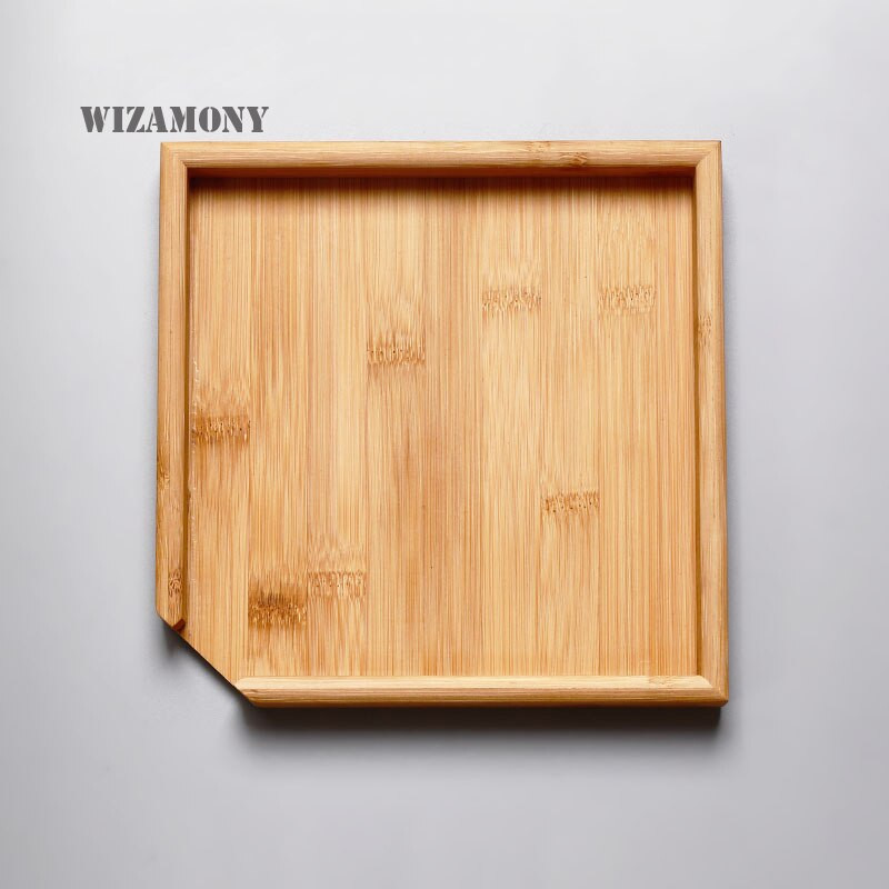 WIZAMONY Bambusový čajový tácok, čínsky kung-fu čajový tácok s podšálkou, zásuvka, typ čajovej dosky na vodu, úložná zásuvka, malý čajový stolík