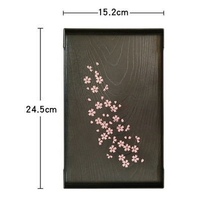 Tanaka japán tálcás teástálca Fresh Fruit Platter fekete téglalap alakú gyantatálca teástálca