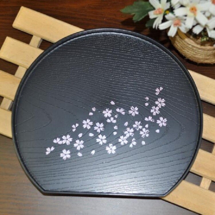 Tanaka japán tálcás teástálca Fresh Fruit Platter fekete téglalap alakú gyantatálca teástálca