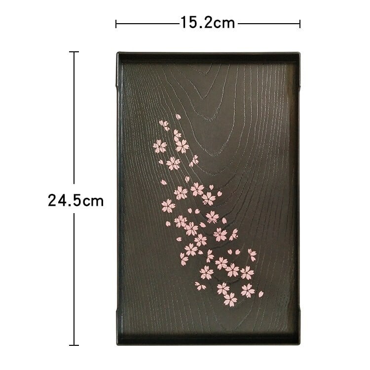 Tanaka japán tálcás teástálca Fresh Fruit Platter fekete téglalap alakú gyantatálca teástálca