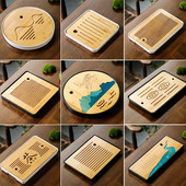 1db Bambusz teatálca Kungfu tea tálaló tálca Kínai teaszertartás Kiváló minőségű teásasztal-kiegészítők Száraz buboréktányér Hordozható