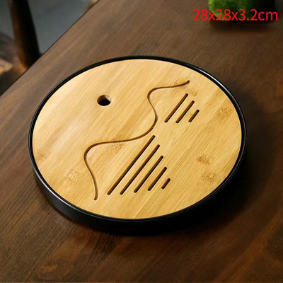 1db Bambusz teatálca Kungfu tea tálaló tálca Kínai teaszertartás Kiváló minőségű teásasztal-kiegészítők Száraz buboréktányér Hordozható