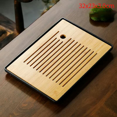 1db Bambusz teatálca Kungfu tea tálaló tálca Kínai teaszertartás Kiváló minőségű teásasztal-kiegészítők Száraz buboréktányér Hordozható