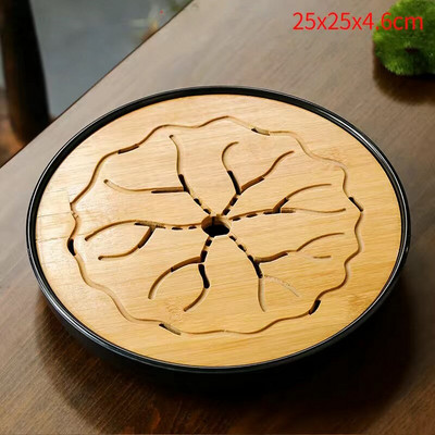 1db Bambusz teatálca Kungfu tea tálaló tálca Kínai teaszertartás Kiváló minőségű teásasztal-kiegészítők Száraz buboréktányér Hordozható