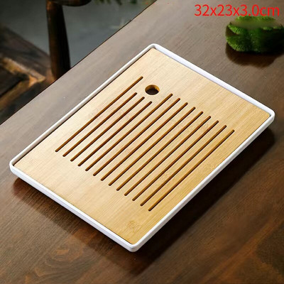 1db Bambusz teatálca Kungfu tea tálaló tálca Kínai teaszertartás Kiváló minőségű teásasztal-kiegészítők Száraz buboréktányér Hordozható