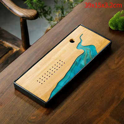 1db Bambusz teatálca Kungfu tea tálaló tálca Kínai teaszertartás Kiváló minőségű teásasztal-kiegészítők Száraz buboréktányér Hordozható