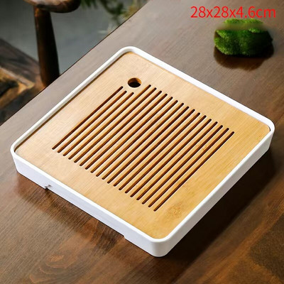 1db Bambusz teatálca Kungfu tea tálaló tálca Kínai teaszertartás Kiváló minőségű teásasztal-kiegészítők Száraz buboréktányér Hordozható