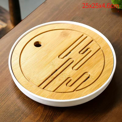 1db Bambusz teatálca Kungfu tea tálaló tálca Kínai teaszertartás Kiváló minőségű teásasztal-kiegészítők Száraz buboréktányér Hordozható