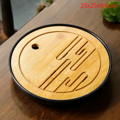 1db Bambusz teatálca Kungfu tea tálaló tálca Kínai teaszertartás Kiváló minőségű teásasztal-kiegészítők Száraz buboréktányér Hordozható