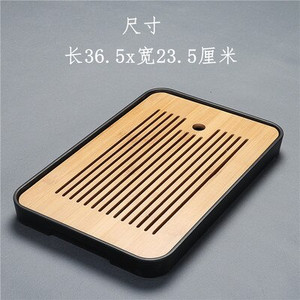 Bambuko arbatos padėklai – kiniškos arbatos serviravimas Kung-Fu arbatos padėklų rinkinys – melaminas+bambuko arbatos padėklas – drenažo vandens laikymo arbatos rinkinio įrankiai