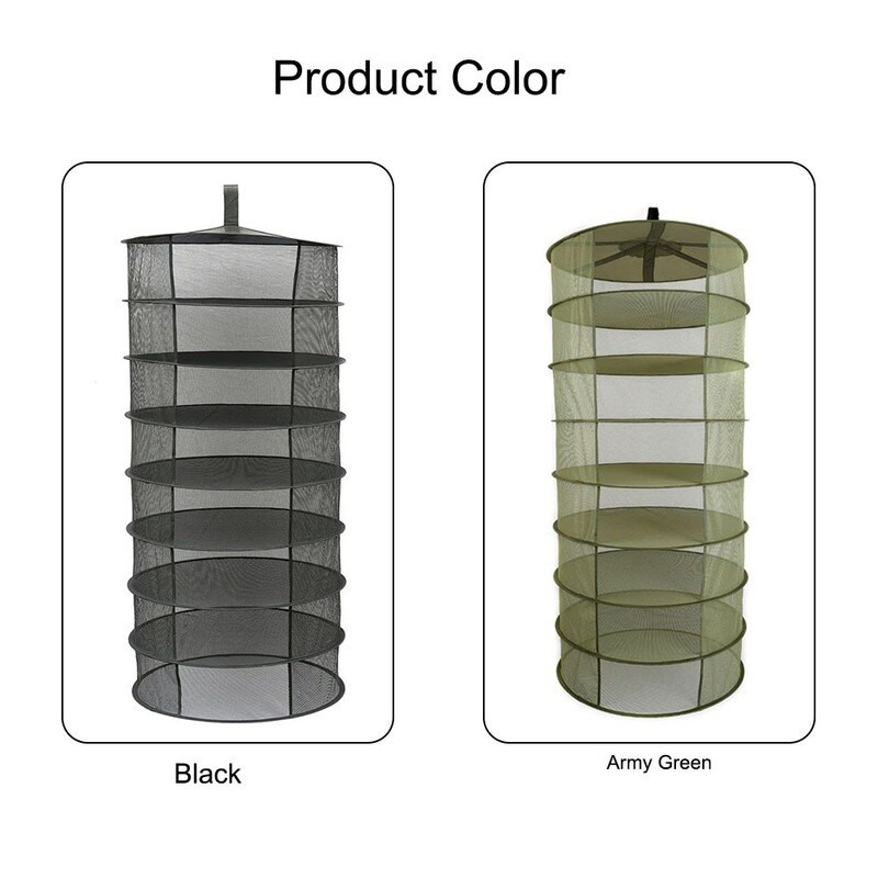 Plasa de uscare ierburi 4/6/8 straturi Plasa de pescuit pliabila din stofa Cos agatat Raf uscat Geanta Uscator plasa pentru ierburi, flori, plante, muguri