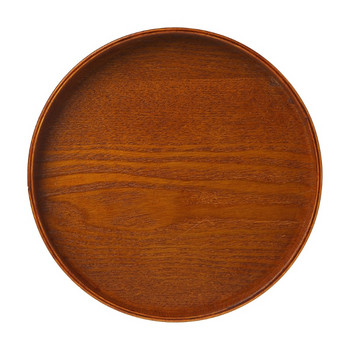 Естествена дървена кръгла чиния Чай Плодове Храна Пекарна Поднос за сервиране Ястия Плато Ново