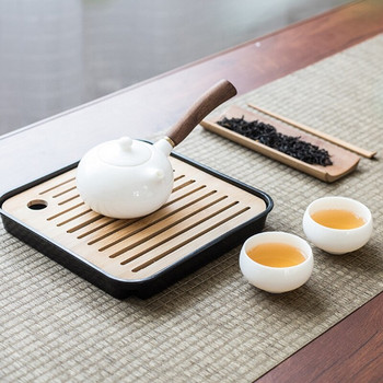 Квадратна проста суха тава за чай с накисване Екологична дървена дренажна вода за съхранение на кунг-фу чайна маса Висококачествена стая