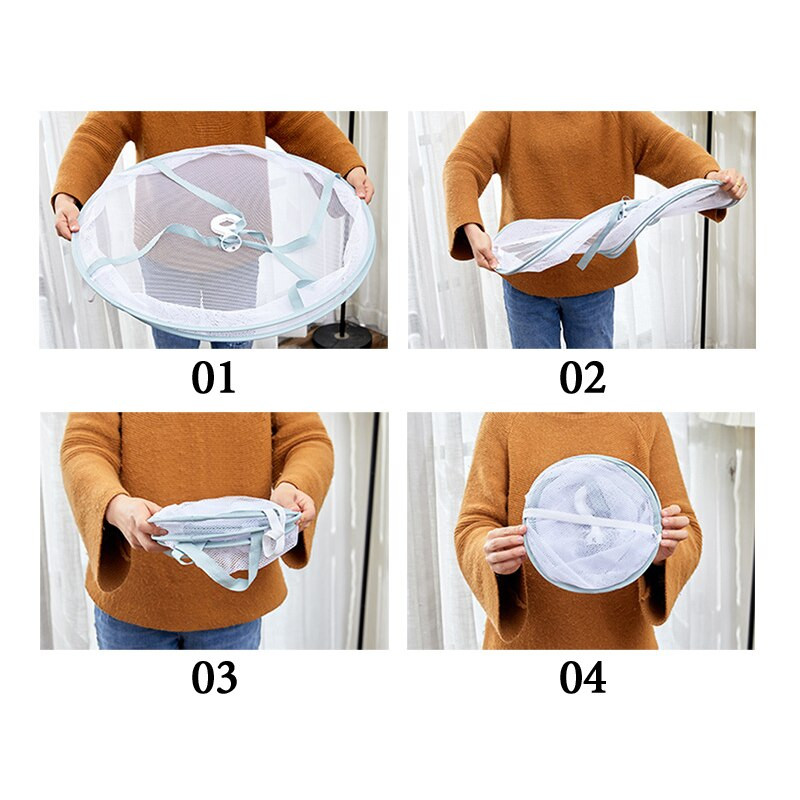 Gri pentru uscare haine coș plasă Șosete pliabile rezistente la vânt Lenjerie de corp pentru bebeluși pulover pernă agățată suport de depozitare cuier geantă din plasă