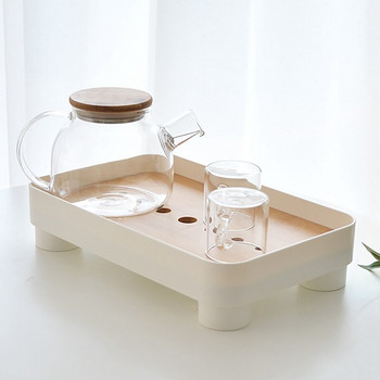 Мини бамбукова китайска табла за чай Gongfu Кутия за маса със съхранение на вода Японска табла за сервиране на чай Бамбукова маса за чай