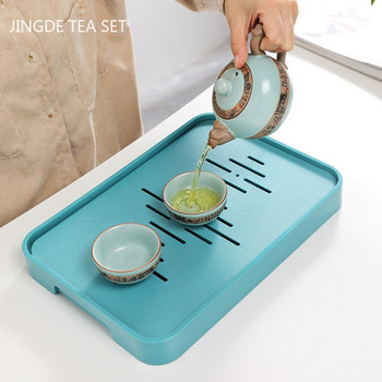Домакинска суха тава с мехурчета за чай ABS пластмасова маса за съхранение на вода Чаена маса Модерен сервиз за чай Тави Китайска чайна церемония Инструменти Консумативи