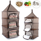 1 vnt. 4 sluoksnių uždaras lauko stovyklavietės sulankstomas kvadratinis džiovinimo tinklas Daugiafunkcis tinklelis, vaisiai, daržovės, džiovintuvas, stovas, žuvies krepšelis