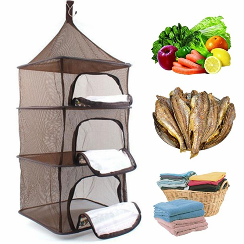 1 vnt. 4 sluoksnių uždaras lauko stovyklavietės sulankstomas kvadratinis džiovinimo tinklas Daugiafunkcis tinklelis, vaisiai, daržovės, džiovintuvas, stovas, žuvies krepšelis