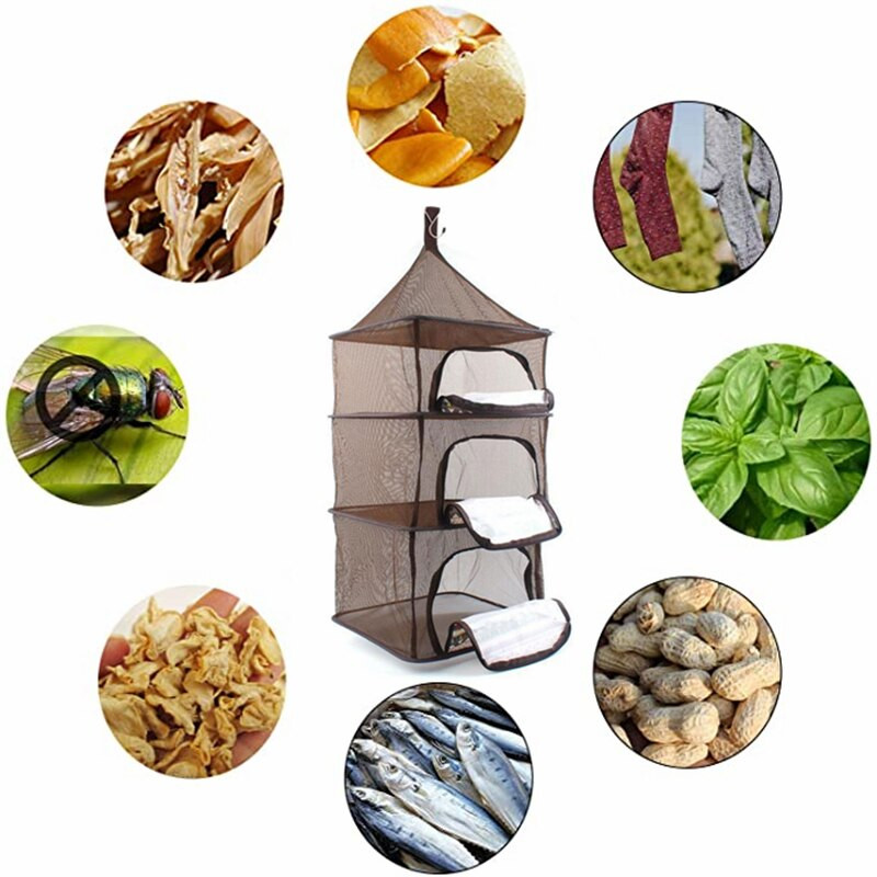 1 vnt. 4 sluoksnių uždaras lauko stovyklavietės sulankstomas kvadratinis džiovinimo tinklas Daugiafunkcis tinklelis, vaisiai, daržovės, džiovintuvas, stovas, žuvies krepšelis